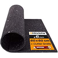 Los mejores  - Hinrichs Alfombra Lavadora Antivibracion - 60 x 60 x 0-6 cm Alfombra Antivibracion - Caucho Antivibracion - Alfombra de…